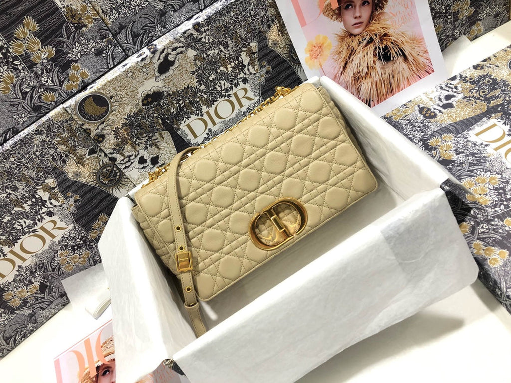 Dior Large Caro Bag M9243 Calfskin Apricot - Default Title - View 1