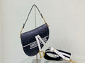 Dior M0446 Saddle Bag Black Oblique Perforated and Embossed Calfskin