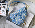 Dior M0446 Saddle Bag Burgundy Dior Oblique Jacquard Blue