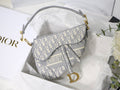 Dior M0446 Saddle Bag Burgundy Dior Oblique Jacquard Gray
