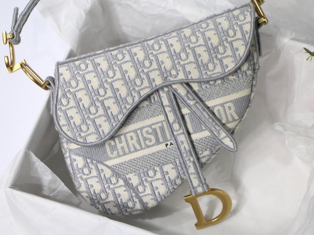 Dior M0446 Saddle Bag Burgundy Dior Oblique Jacquard Gray