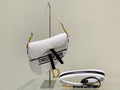 Dior M0446 Saddle Bag White and Blue Dior Oblique Perforated Calfskin