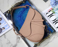 16. Dior M0455 Saddle Bag deep navy blue smooth leather