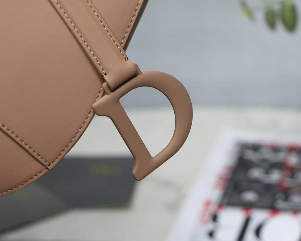 Dior M0455 Saddle Bag with Strap Light Pink Smooth Calfskin