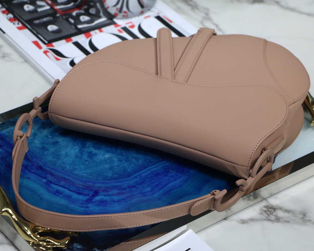 Dior M0455 Saddle Bag with Strap Light Pink Smooth Calfskin