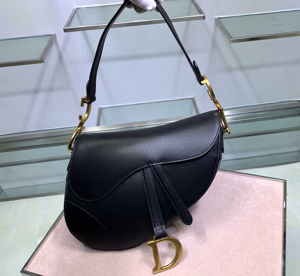 16. Dior Saddle Bag with strap M0455 dove gray grained leather