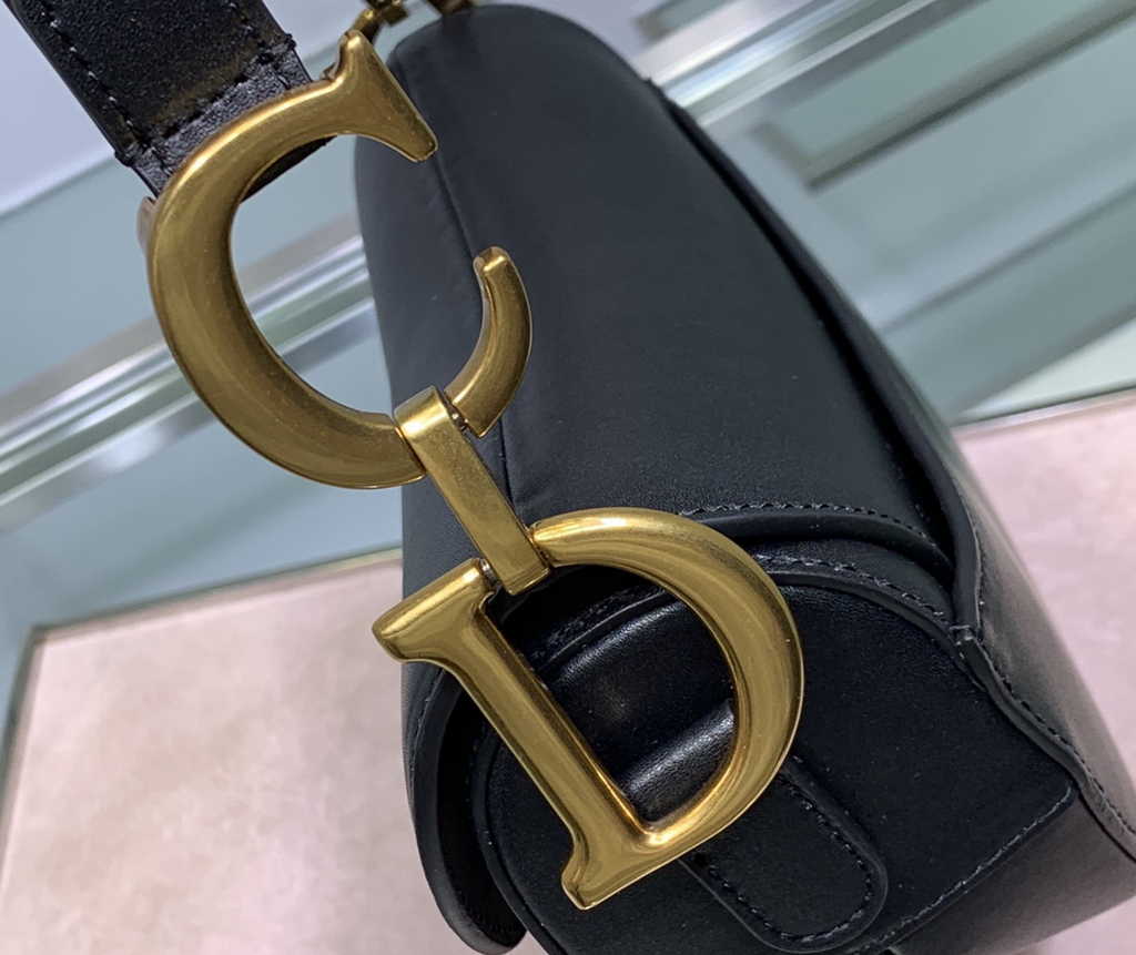 Dior M0455 Saddle Bag with Strap Black Black Smooth Calfskin