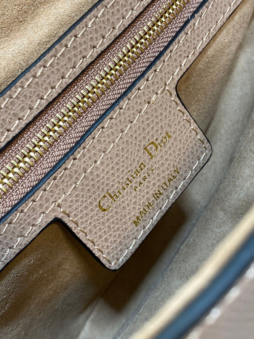 Dior M0455 Saddle Bag with Strap Light Pink Grained Calfskin