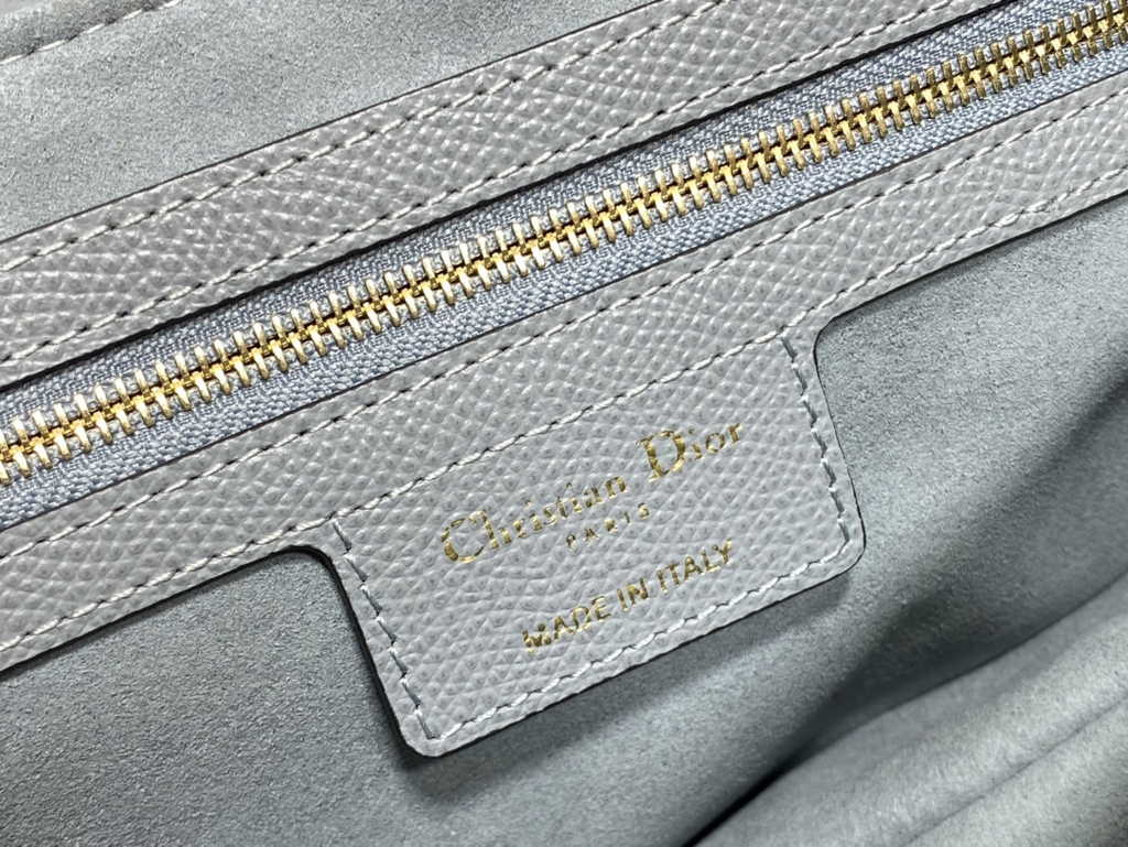 Dior M0455 Saddle Bag with Strap Light Blue Grained Calfskin