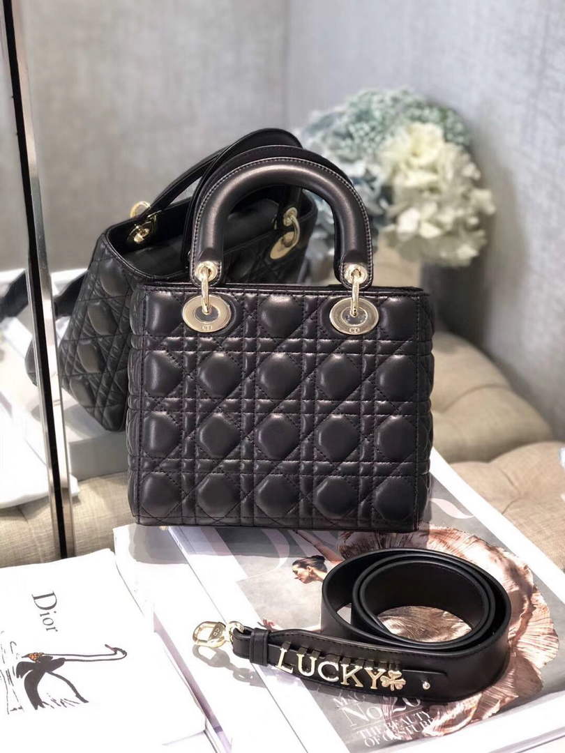 Dior M0538 Small Lady My ABCDior Bag Lambskin Black - Default Title - View 3