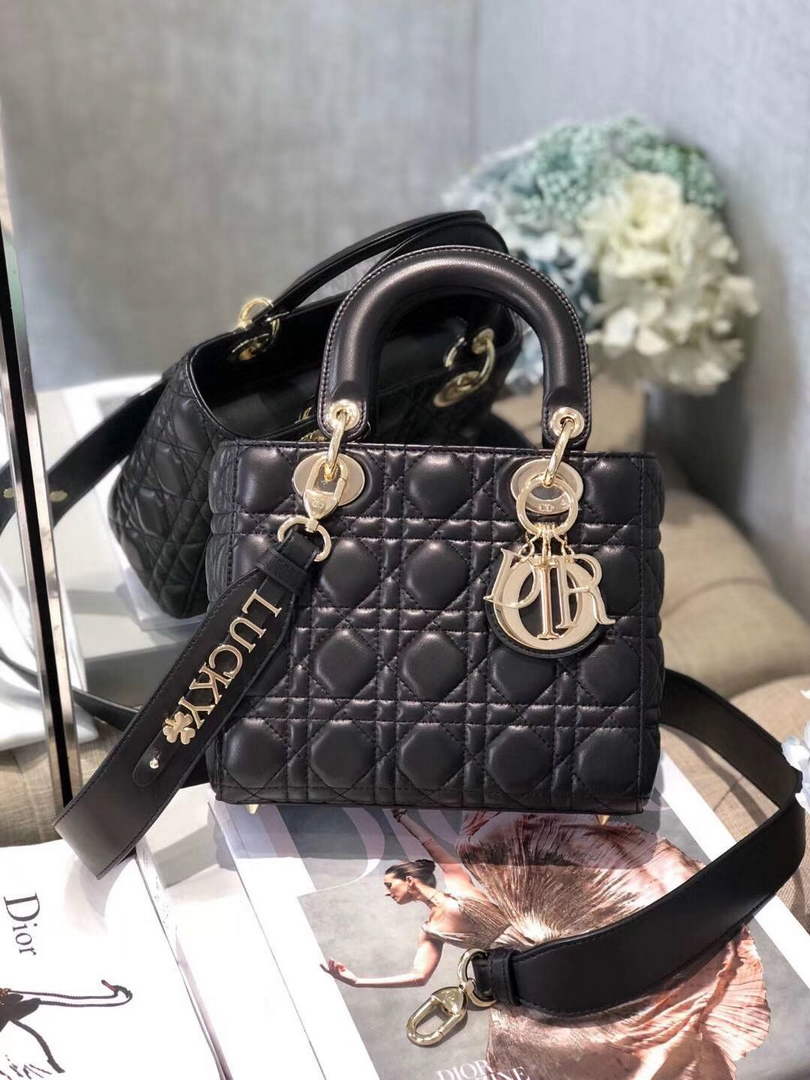 Dior M0538 Small Lady My ABCDior Bag Lambskin Black - Default Title - View 1