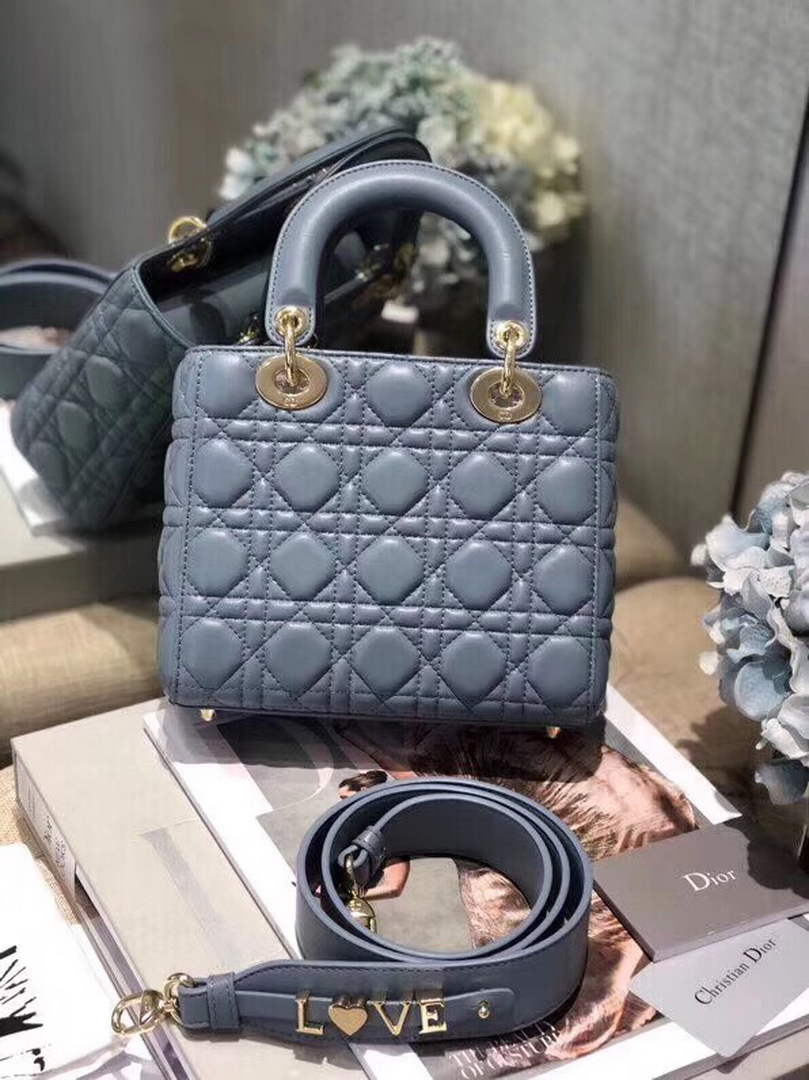 Dior M0538 Small Lady My ABCDior Bag Lambskin Blue - Default Title - View 4