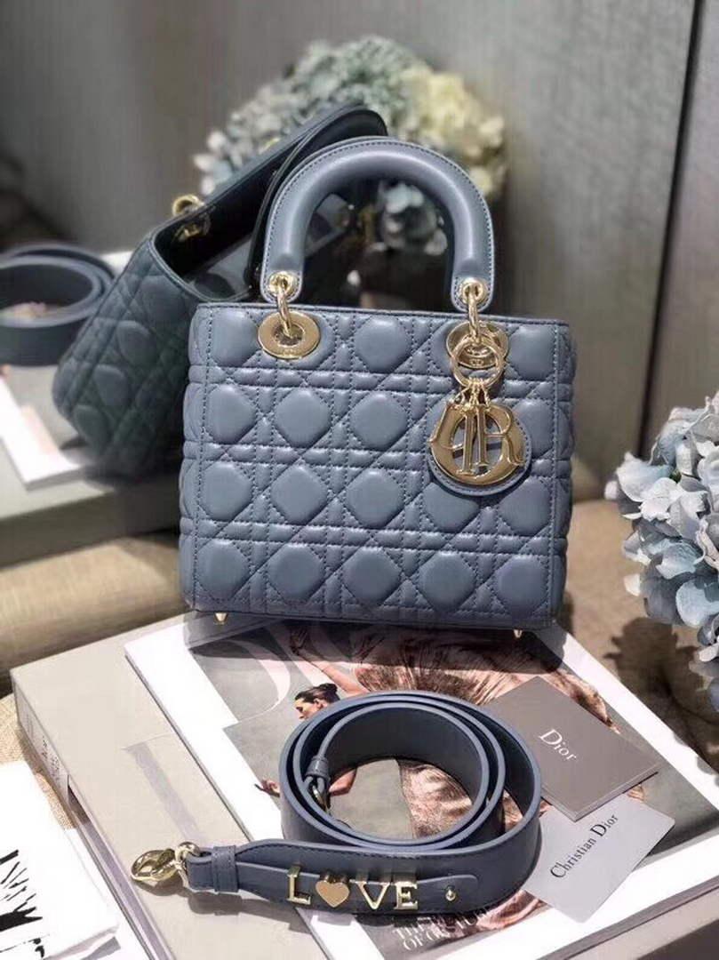 Dior M0538 Small Lady My ABCDior Bag Lambskin Blue - Default Title - View 2