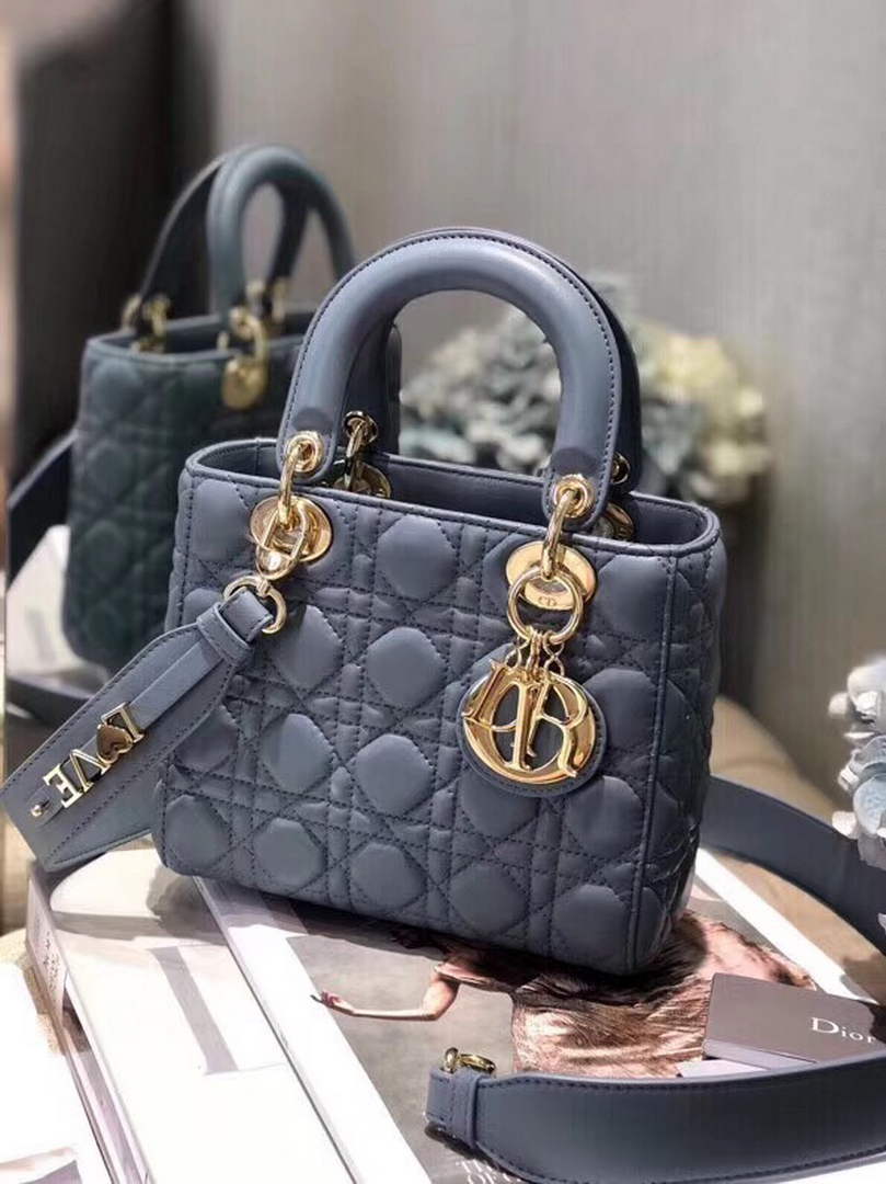 Dior M0538 Small Lady My ABCDior Bag Lambskin Blue - Default Title - View 9