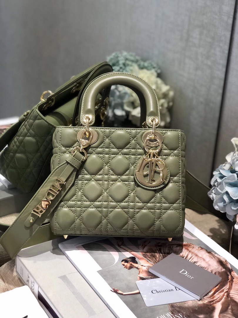 Dior M0538 Small Lady My ABCDior Bag Lambskin Green - Default Title - View 1
