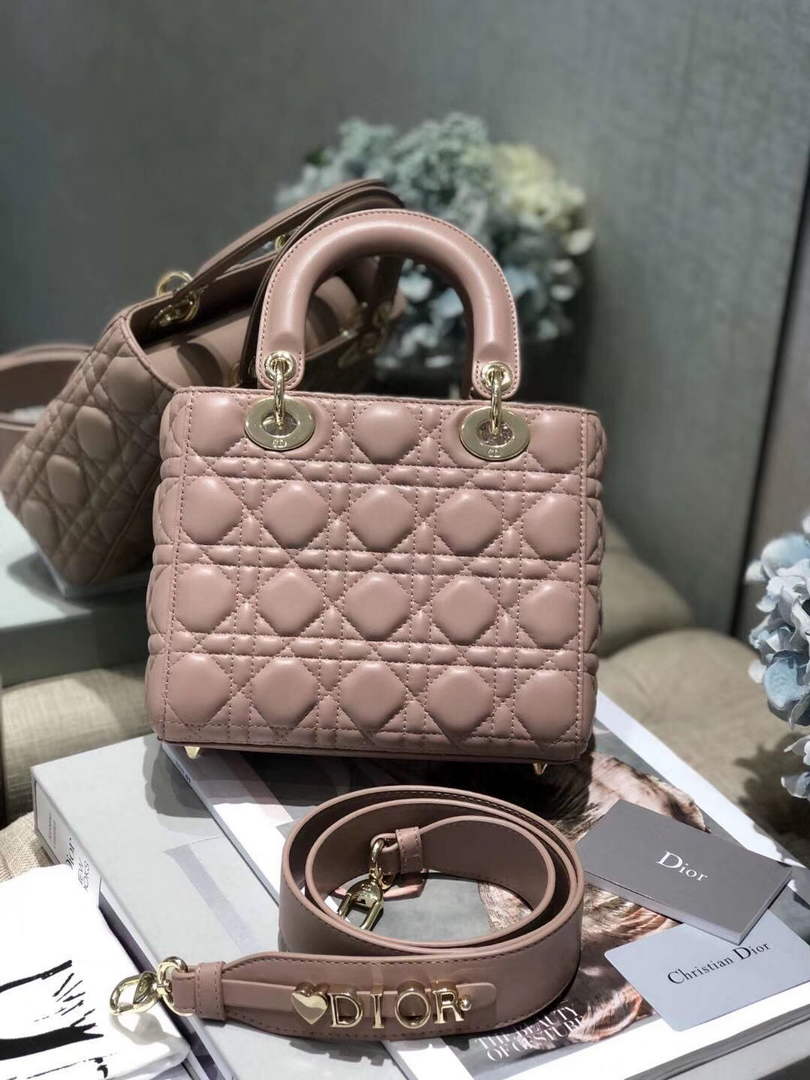 Dior M0538 Small Lady My ABCDior Bag Lambskin Light Pink - Default Title - View 2