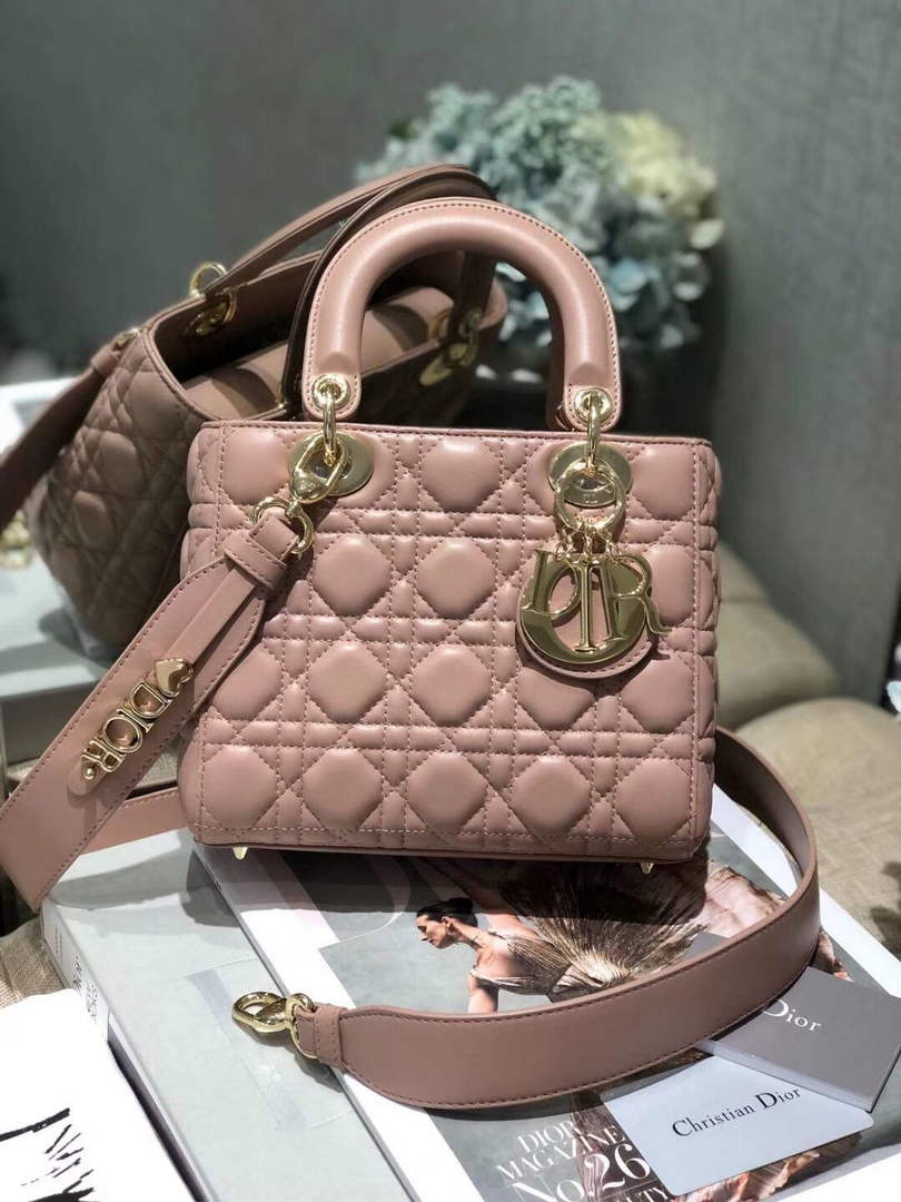 Dior M0538 Small Lady My ABCDior Bag Lambskin Light Pink - Default Title - View 1