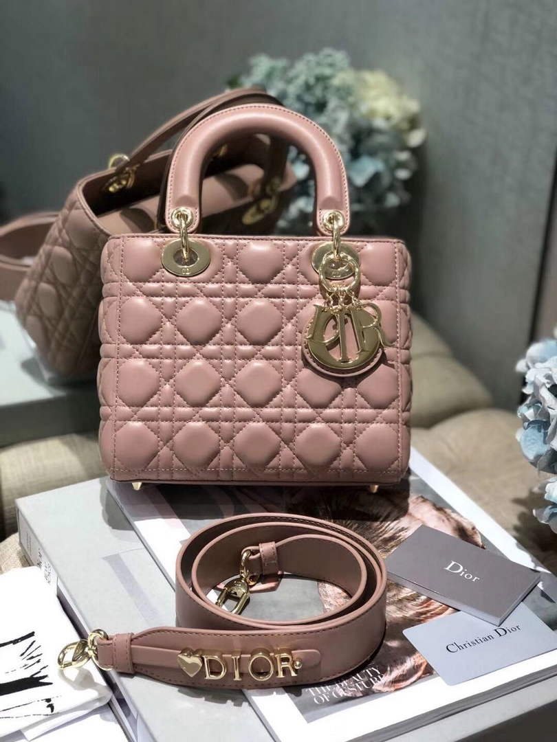 Dior M0538 Small Lady My ABCDior Bag Lambskin Light Pink - Default Title - View 3