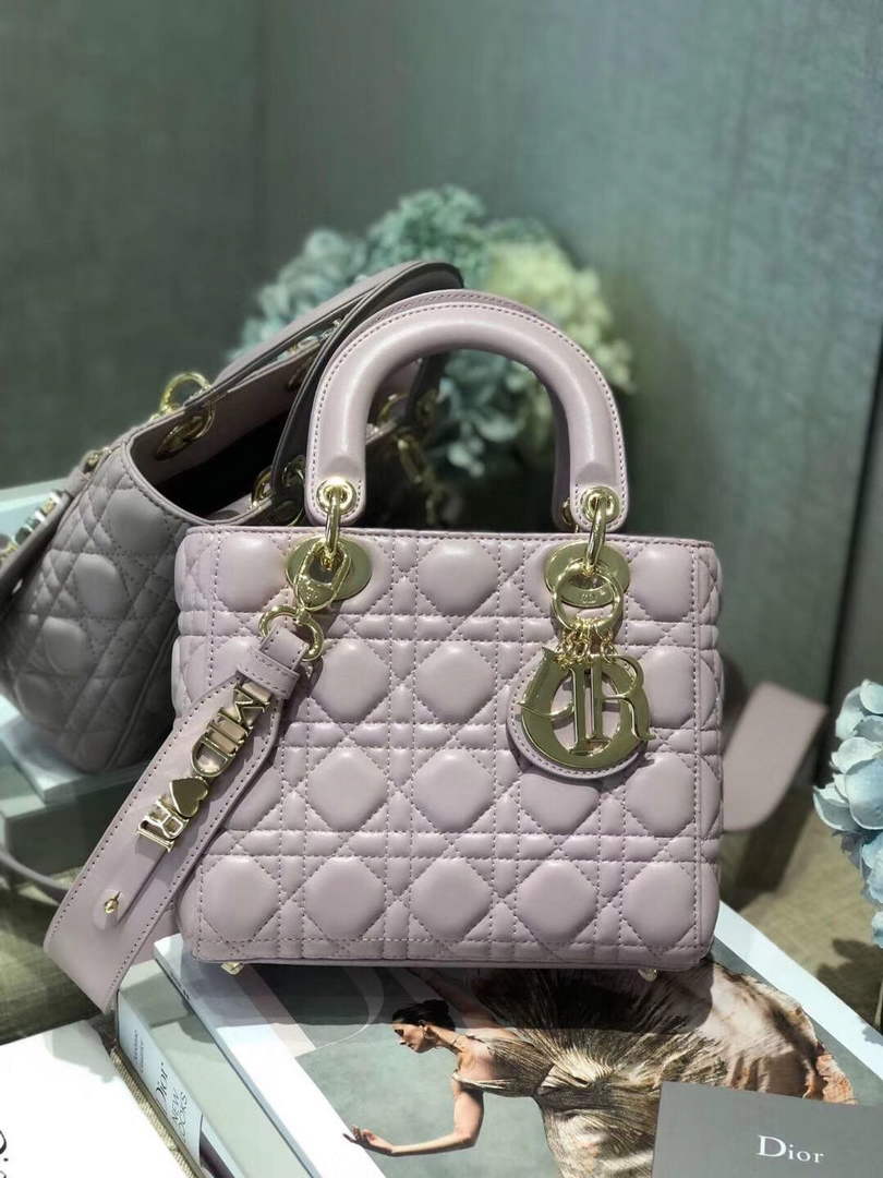 Dior M0538 Small Lady My ABCDior Bag Lambskin Light Purple - Default Title - View 1