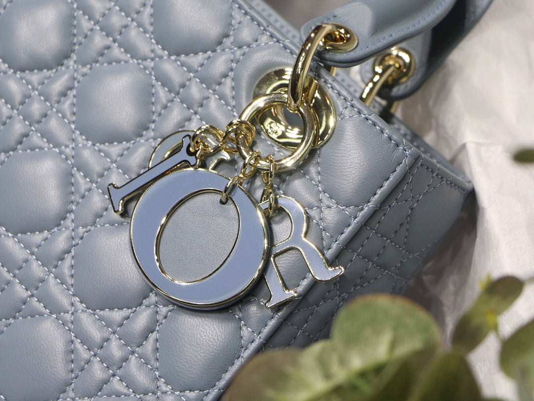 Dior M0538 Small Lady My ABCDior Bag Lambskin logo blue - Default Title - View 2