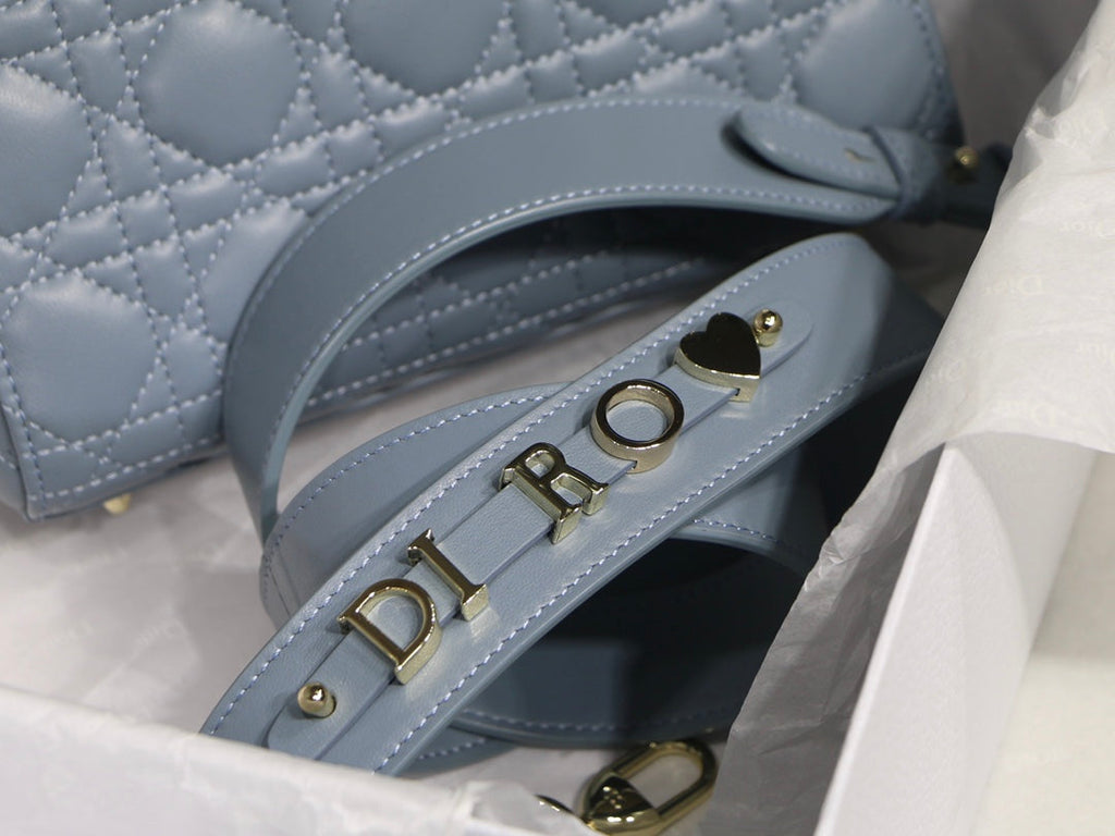 Dior M0538 Small Lady My ABCDior Bag Lambskin logo blue - Default Title - View 3