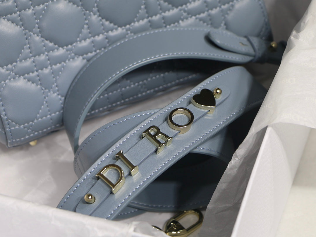 Dior M0538 Small Lady My ABCDior Bag Lambskin logo blue - Default Title - View 3
