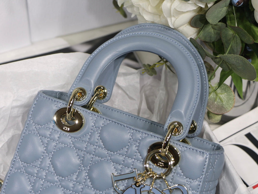 Dior M0538 Small Lady My ABCDior Bag Lambskin logo blue - Default Title - View 4
