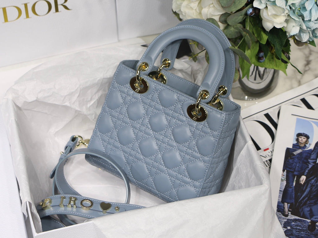 Dior M0538 Small Lady My ABCDior Bag Lambskin logo blue - Default Title - View 6