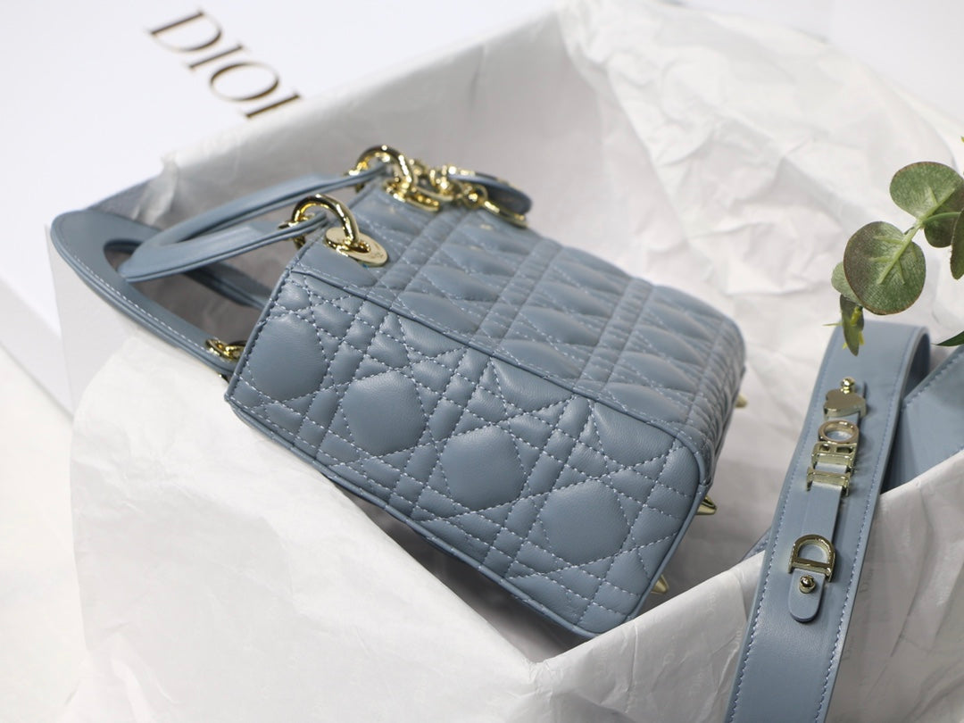 Dior M0538 Small Lady My ABCDior Bag Lambskin logo blue - Default Title - View 7
