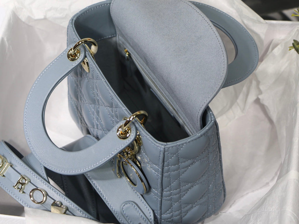 Dior M0538 Small Lady My ABCDior Bag Lambskin logo blue - Default Title - View 9