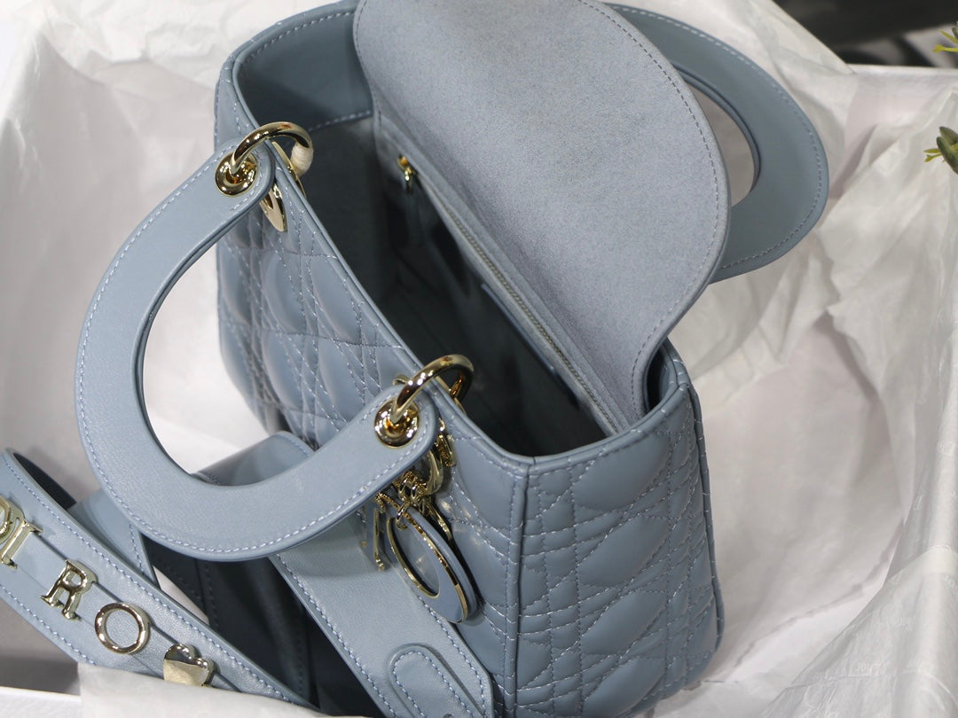 Dior M0538 Small Lady My ABCDior Bag Lambskin logo blue - Default Title - View 9