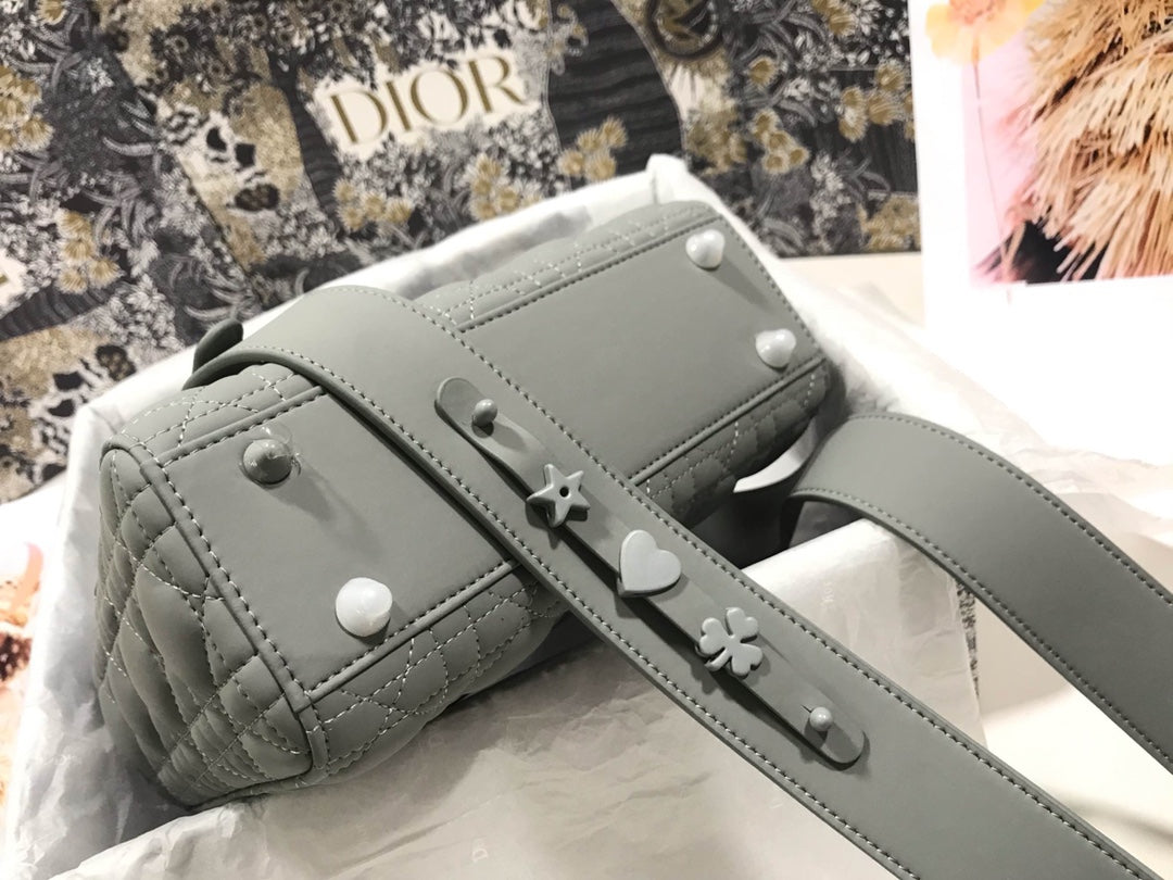 Dior M0538 Small Lady My ABCDior Bag Lambskin logo gray - Default Title - View 4