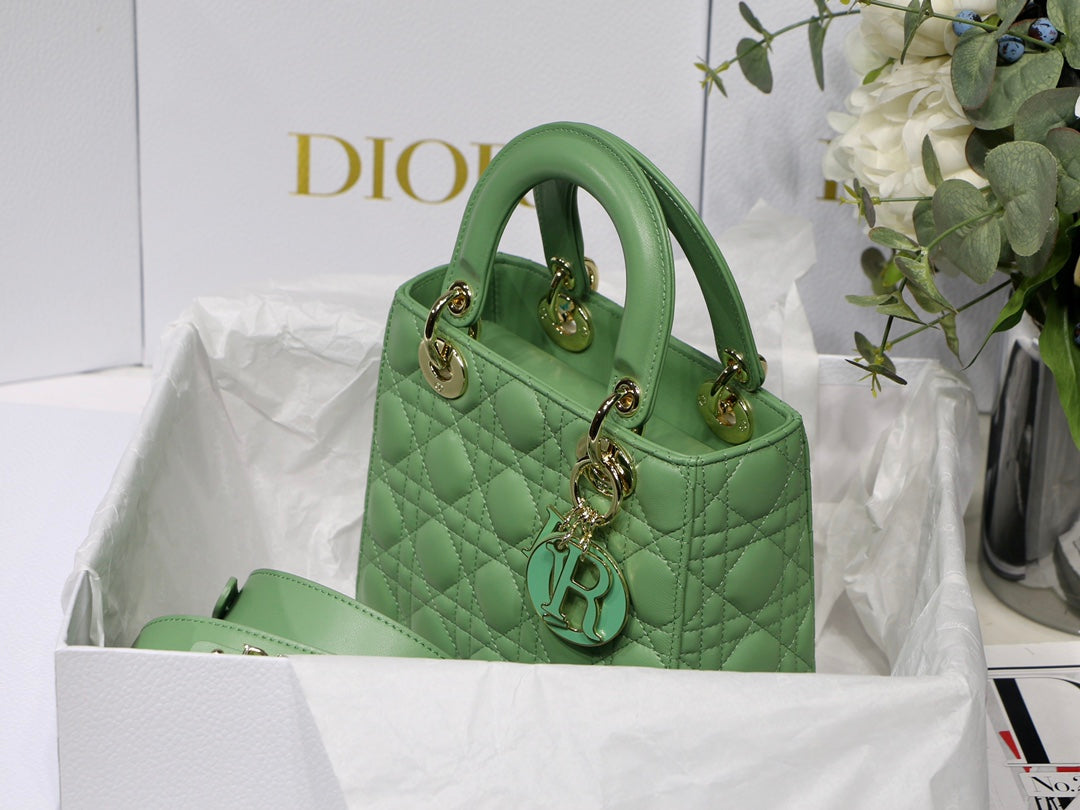 Dior M0538 Small Lady My ABCDior Bag Lambskin logo green - Default Title - View 4