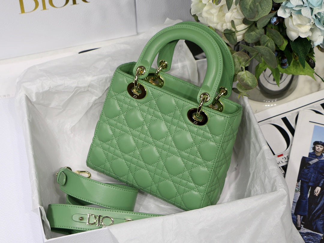 Dior M0538 Small Lady My ABCDior Bag Lambskin logo green - Default Title - View 6