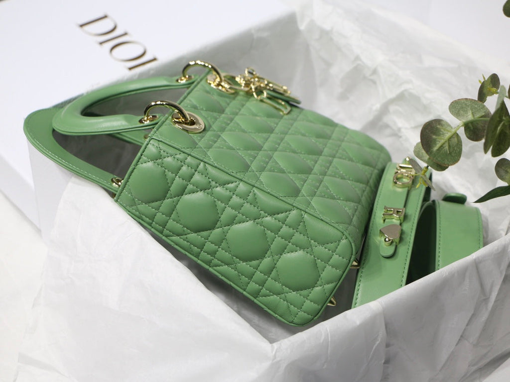 Dior M0538 Small Lady My ABCDior Bag Lambskin logo green - Default Title - View 7