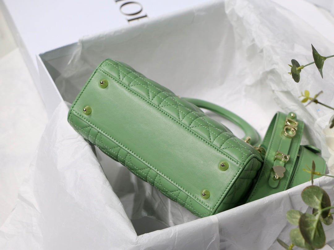 Dior M0538 Small Lady My ABCDior Bag Lambskin logo green - Default Title - View 8