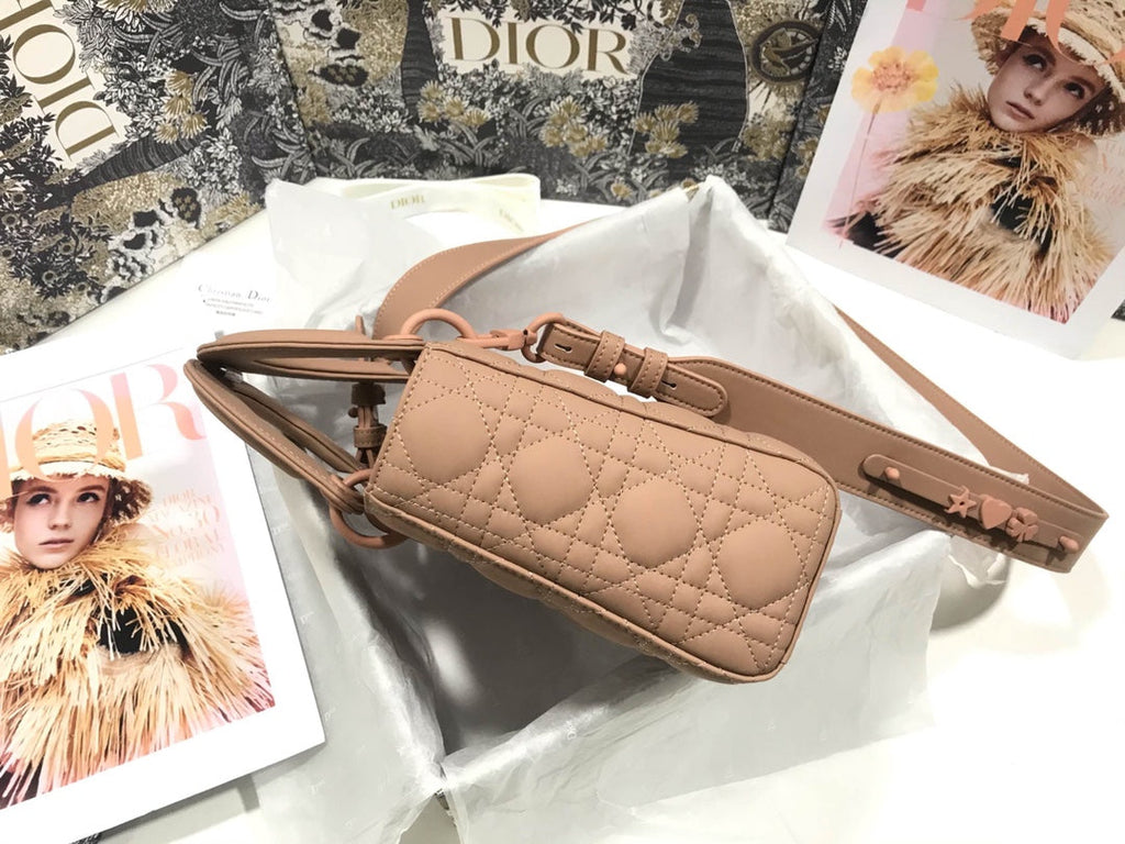 Dior M0538 Small Lady My ABCDior Bag Lambskin logo pink - Default Title - View 3