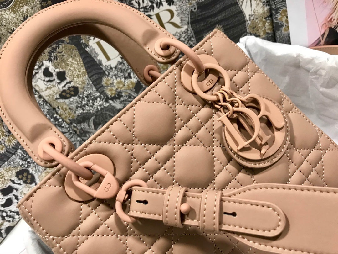 Dior M0538 Small Lady My ABCDior Bag Lambskin logo pink - Default Title - View 6