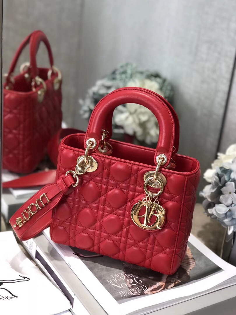 Dior M0538 Small Lady My ABCDior Bag Lambskin Red - Default Title - View 2