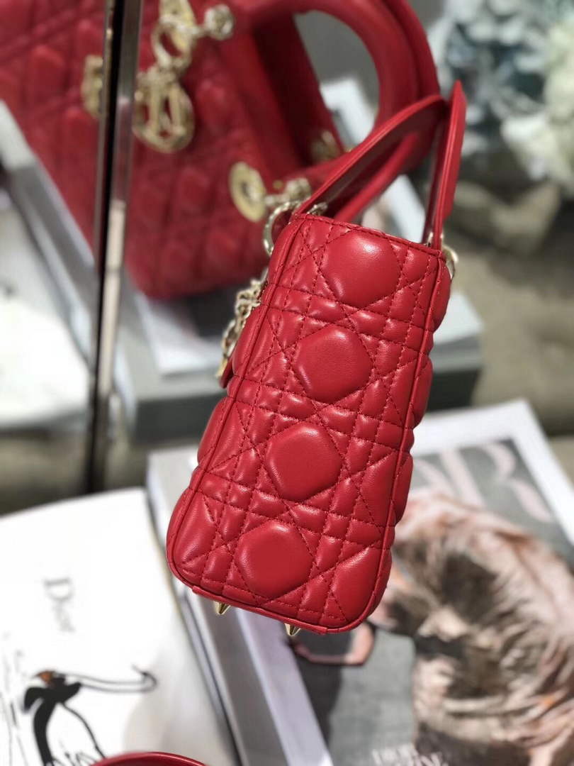 Dior M0538 Small Lady My ABCDior Bag Lambskin Red - Default Title - View 5