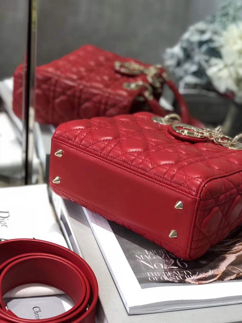 Dior M0538 Small Lady My ABCDior Bag Lambskin Red - Default Title - View 6
