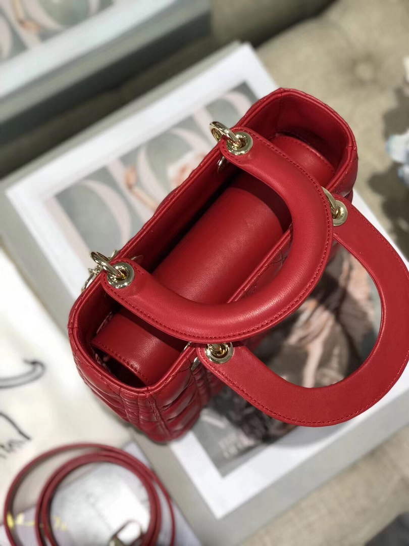 Dior M0538 Small Lady My ABCDior Bag Lambskin Red - Default Title - View 7