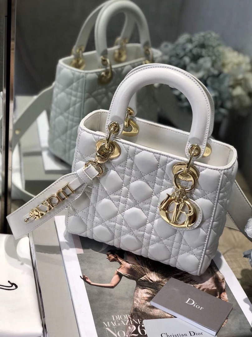 Dior M0538 Small Lady My ABCDior Bag Lambskin White - Default Title - View 2