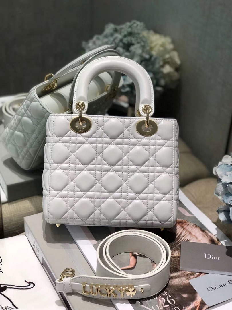 Dior M0538 Small Lady My ABCDior Bag Lambskin White - Default Title - View 4