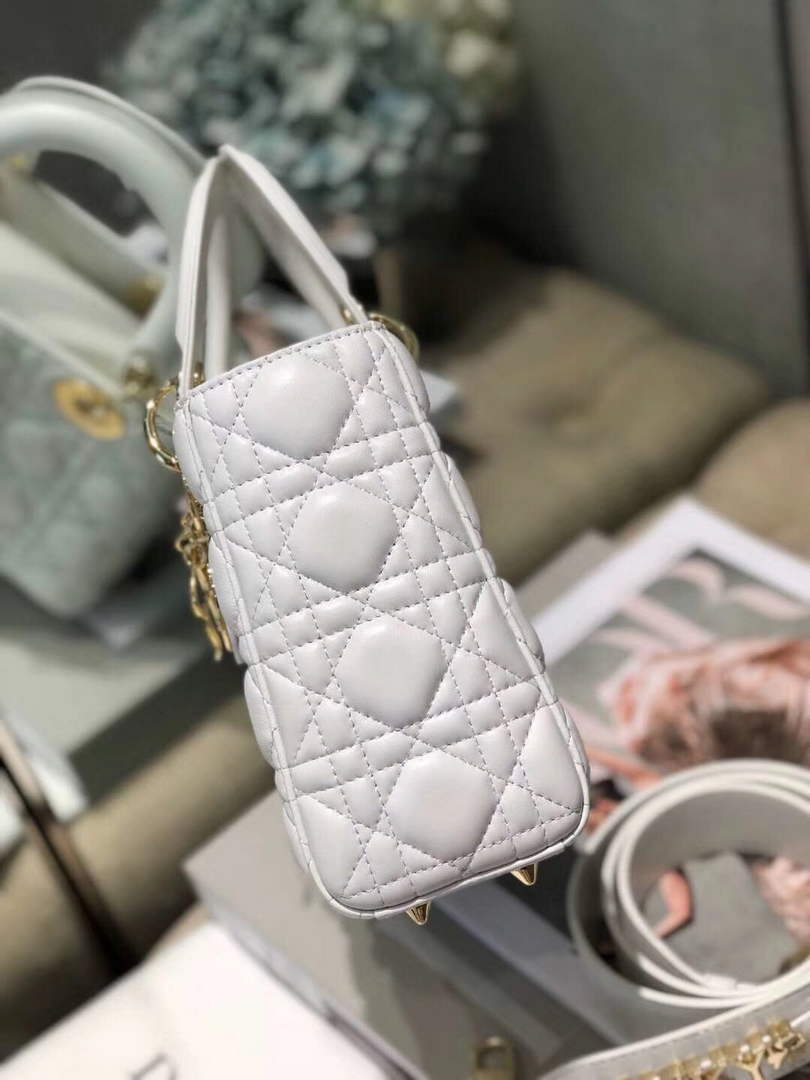 Dior M0538 Small Lady My ABCDior Bag Lambskin White - Default Title - View 5