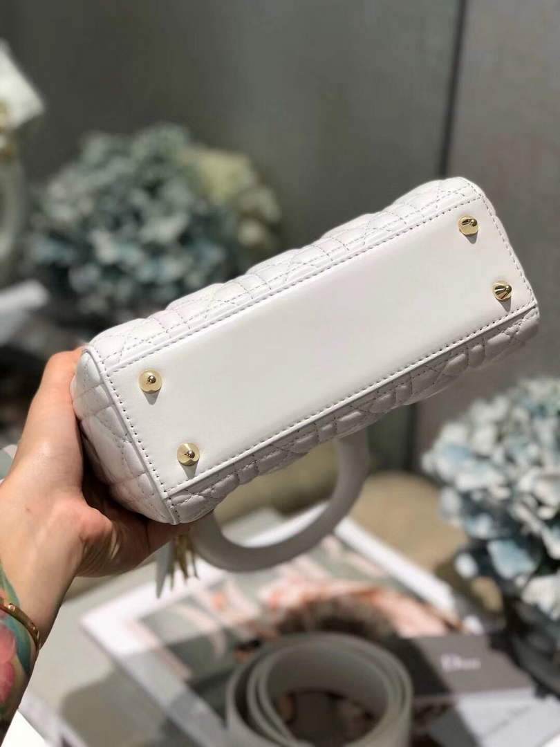 Dior M0538 Small Lady My ABCDior Bag Lambskin White - Default Title - View 6