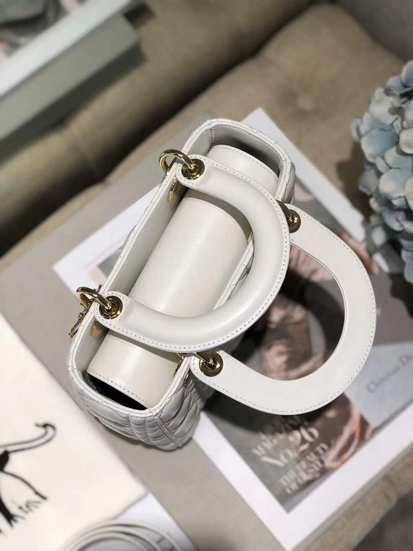 Dior M0538 Small Lady My ABCDior Bag Lambskin White - Default Title - View 7