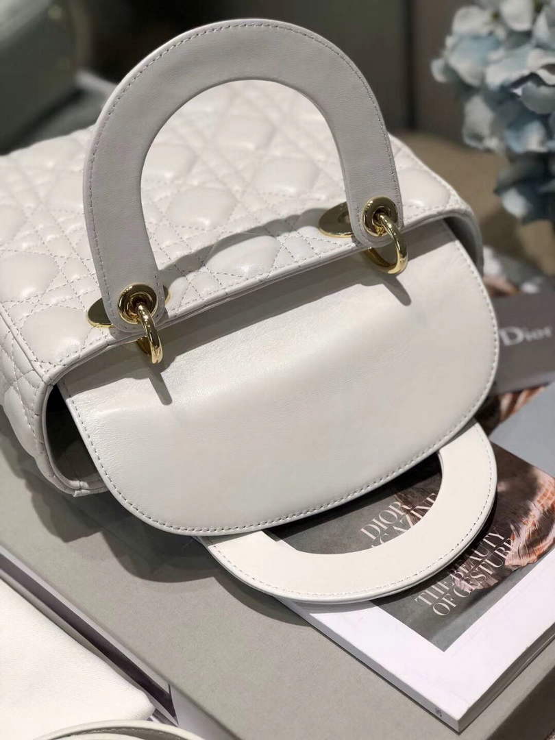 Dior M0538 Small Lady My ABCDior Bag Lambskin White - Default Title - View 8