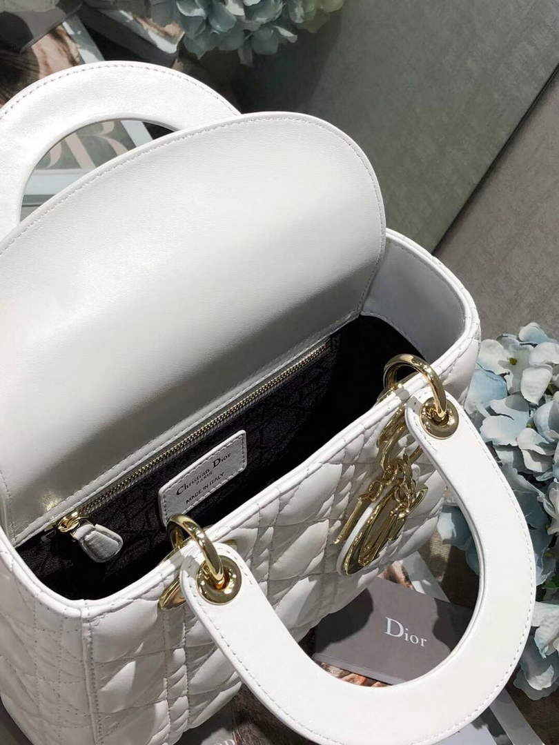 Dior M0538 Small Lady My ABCDior Bag Lambskin White - Default Title - View 9