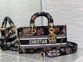 Dior M0540 Medium Lady D-Joy Bag Black Petites Fleurs